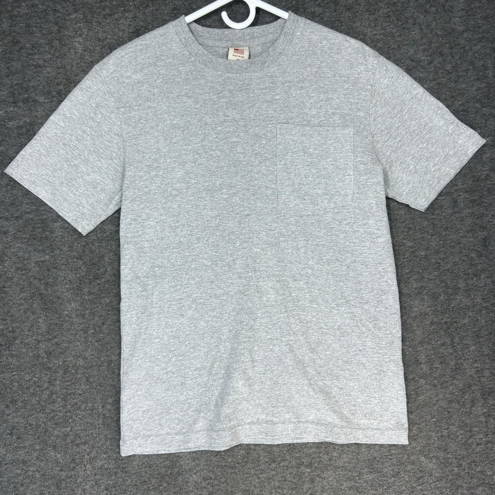 CC Filson T Shirt Mens XS Heather Gray Crew Neck Pocket Tee Made in USA